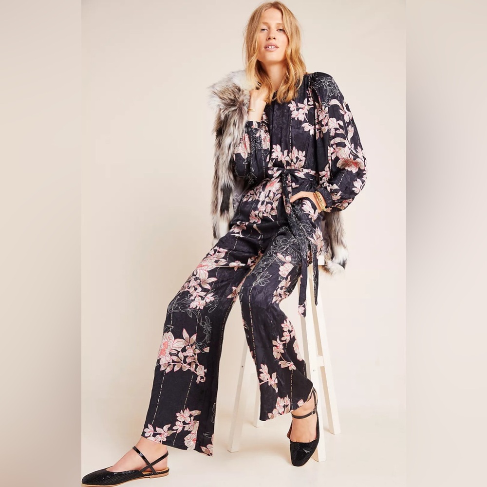 Anthropologie AUDRIA JACQUARD JUMPSUIT  romper